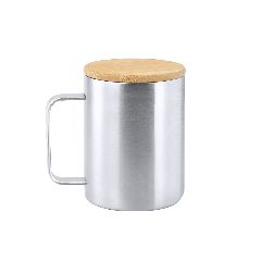 Caneca térmica 350 mL com tampa em bambu Ricaly – foto 3