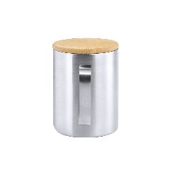 Caneca térmica 350 mL com tampa em bambu Ricaly – foto 5