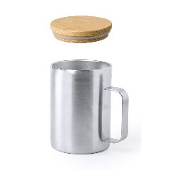 Caneca térmica 350 mL com tampa em bambu Ricaly – foto 7