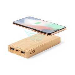 Power bank solar 10 000 mAh em bambu FSC com wireless Diuk – foto 2