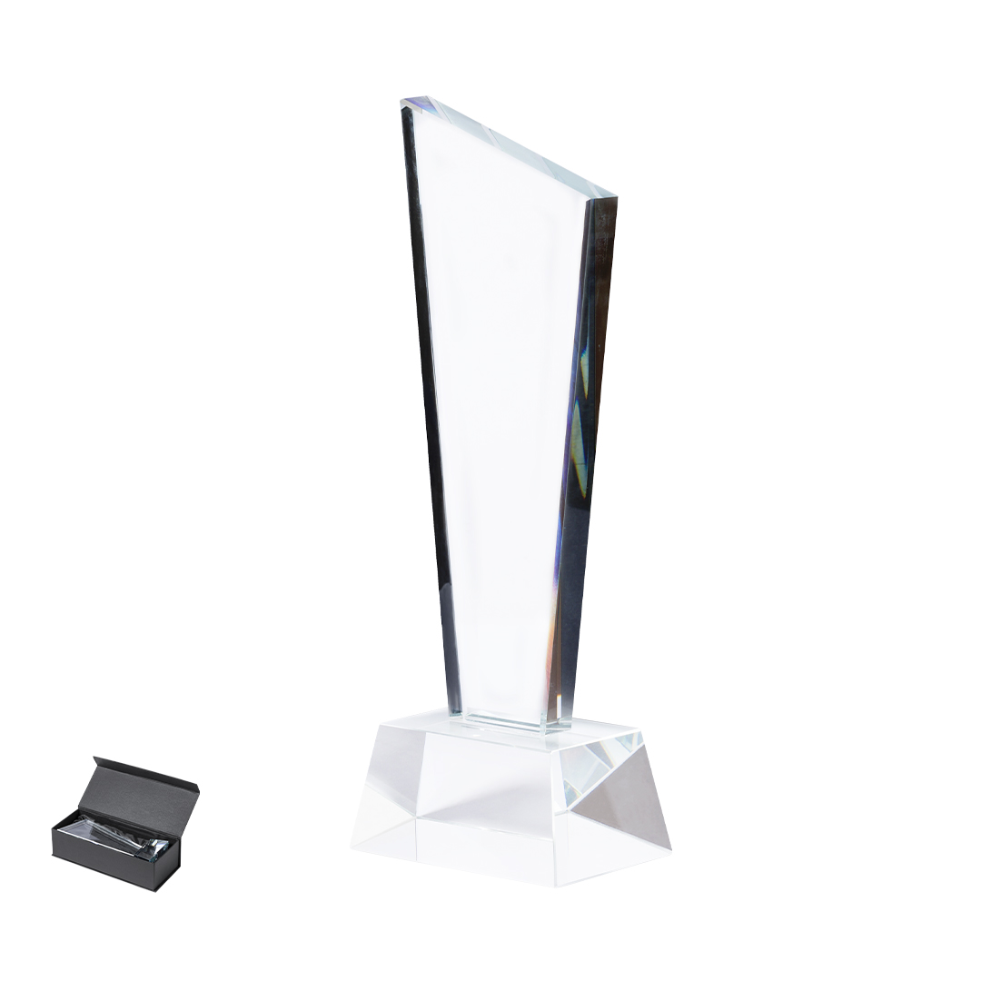 Troféu em vidro espesso com estojo Lanton
