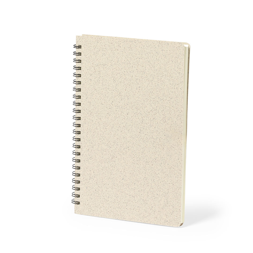 Caderno de argolas em palha de trigo Roshan