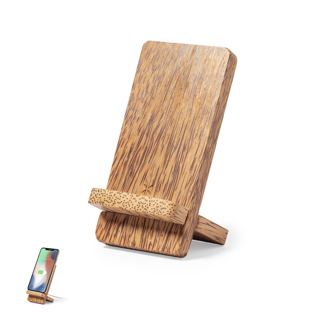 Carregador wireless 15W com suporte em coco Grodin
