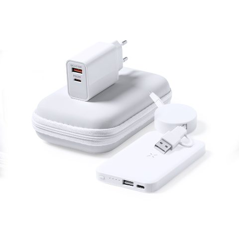 Conjunto power bank sem fios e carregador Cody