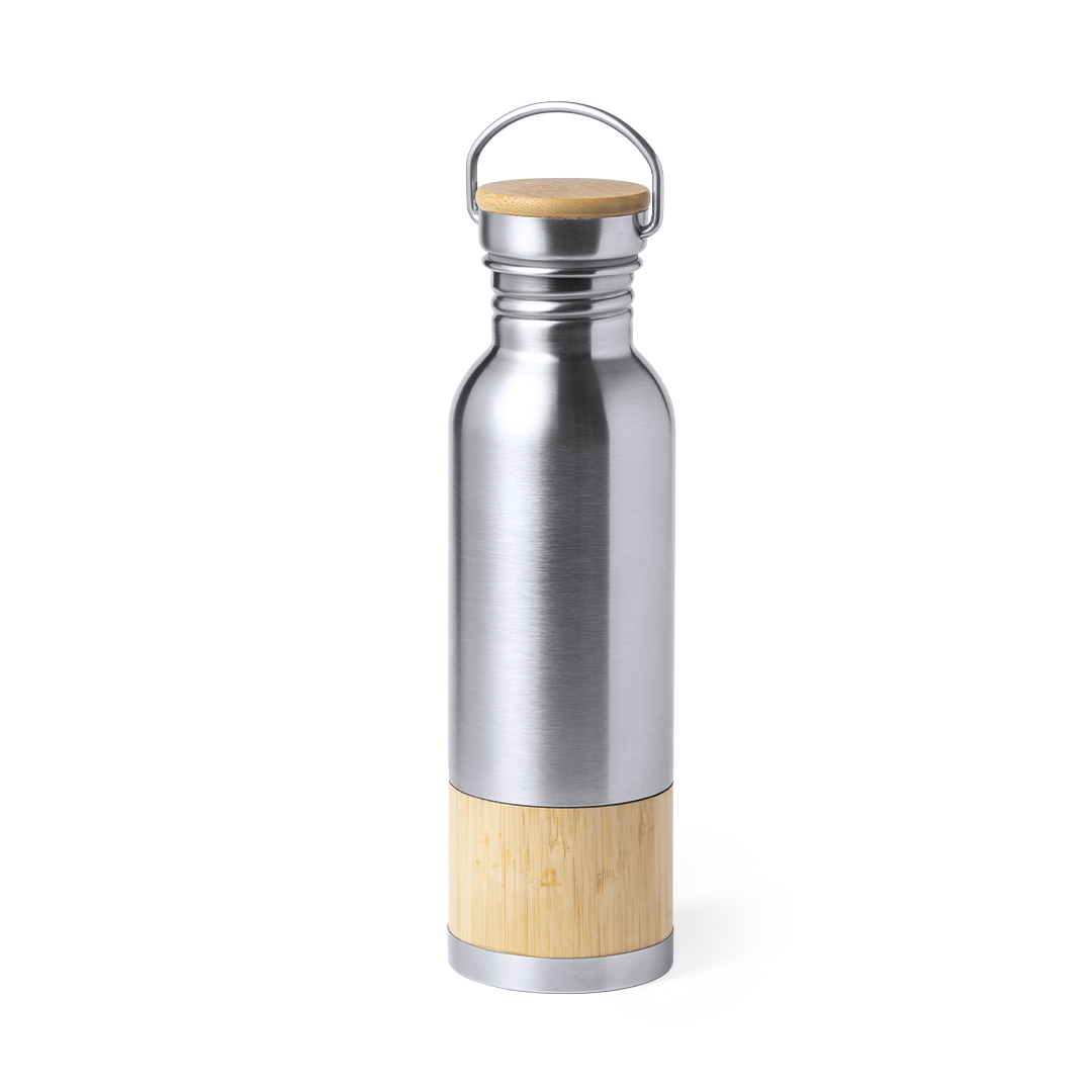 Garrafa retro de aço inox 800 mL com bambu Gaucix