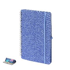 Caderno de argolas em RPET com suporte para telemóvel Maisux