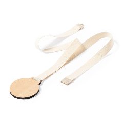 Medalha em madeira com cordão de algodão Guster – foto 2