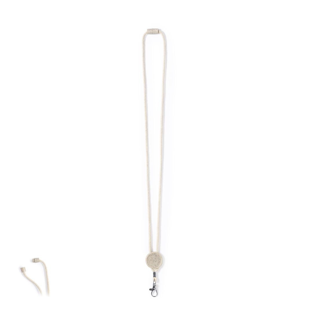 Lanyard em algodão com peças em palha de trigo Denain