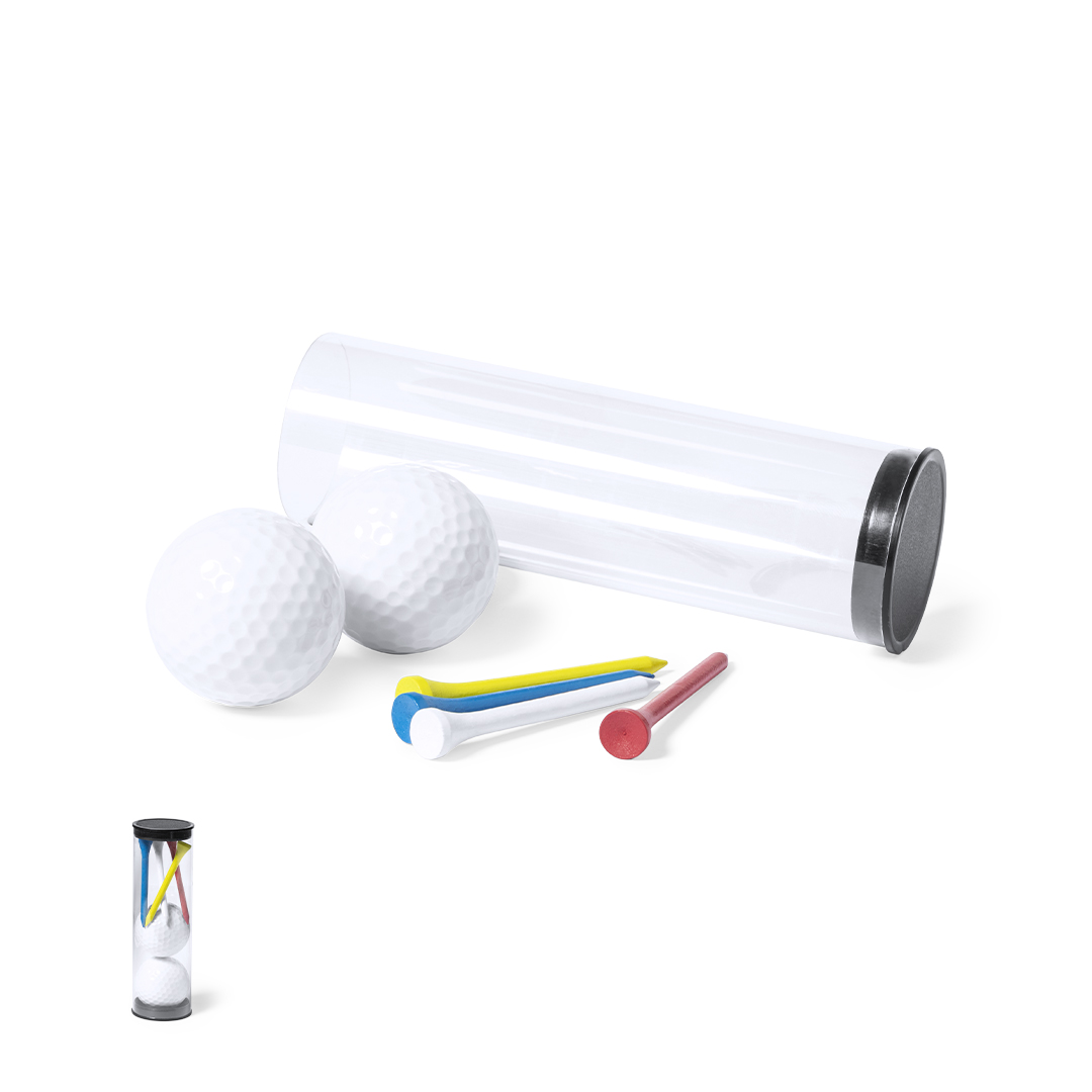 Set de golfe com 2 bolas e 4 tees Caddie