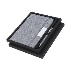 Conjunto de bloco em RPET e esferográfica metálica Wendam