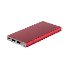 Power bank 4000 mAh em alumínio reciclado com 2 saídas USB Ginval