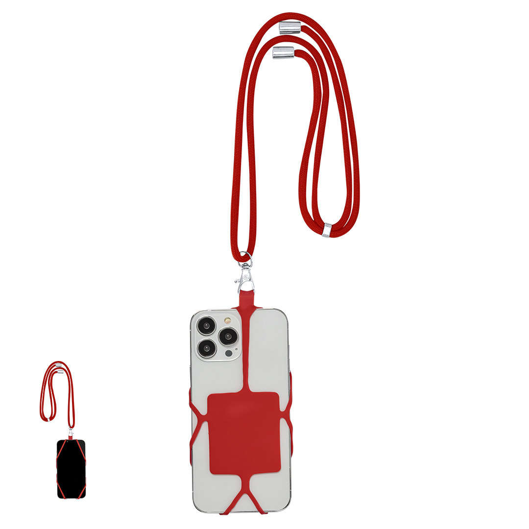 Lanyard porta-telemóvel em poliéster e silicone Sebly