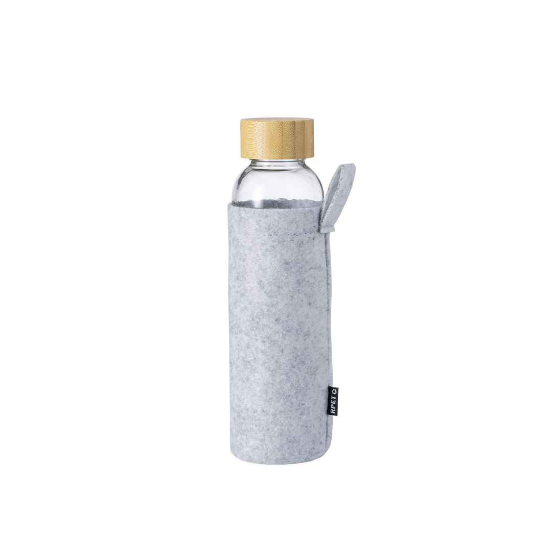 Garrafa de vidro 500 mL com bolsa em feltro RPET Blorek