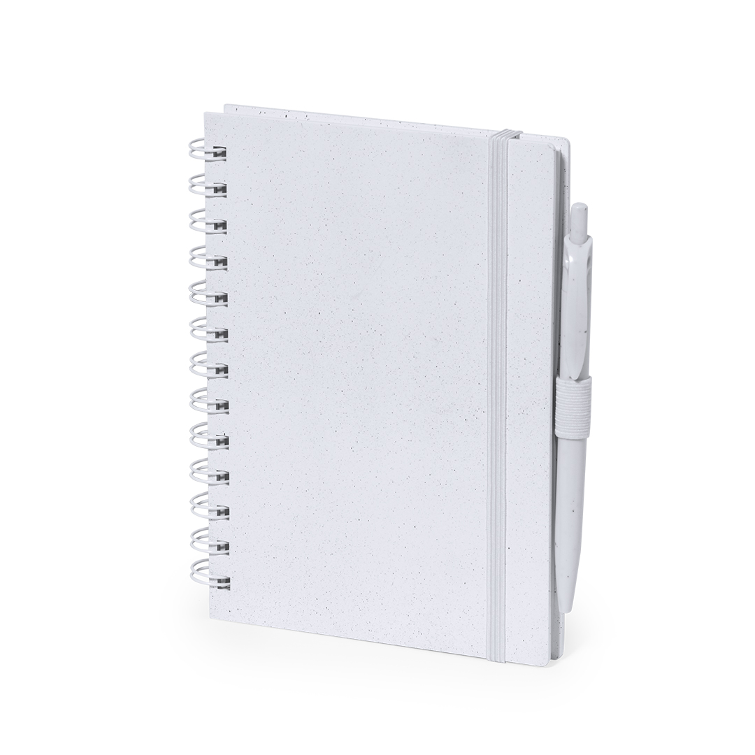 Conjunto de caderno A5 e caneta em ABS reciclado Ciara