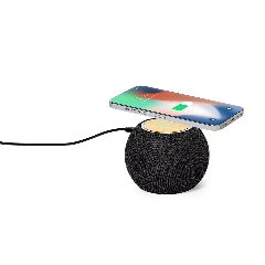 Coluna Bluetooth com carregador wireless 15W em bambu Cedric – foto 4