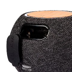 Coluna Bluetooth com carregador wireless 15W em bambu Cedric – foto 6