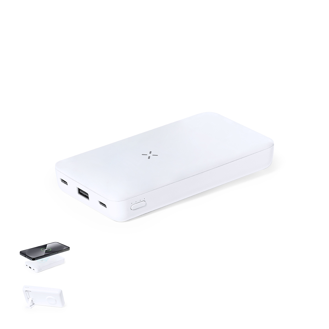 Power bank 5000 mAh com carregador wireless 15W e suporte Barry