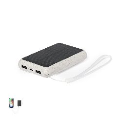 Power bank solar 5000 mAh em fibra de trigo Dawson