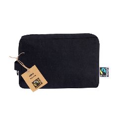 Necessaire em algodão preto Fairtrade Hinu – foto 4