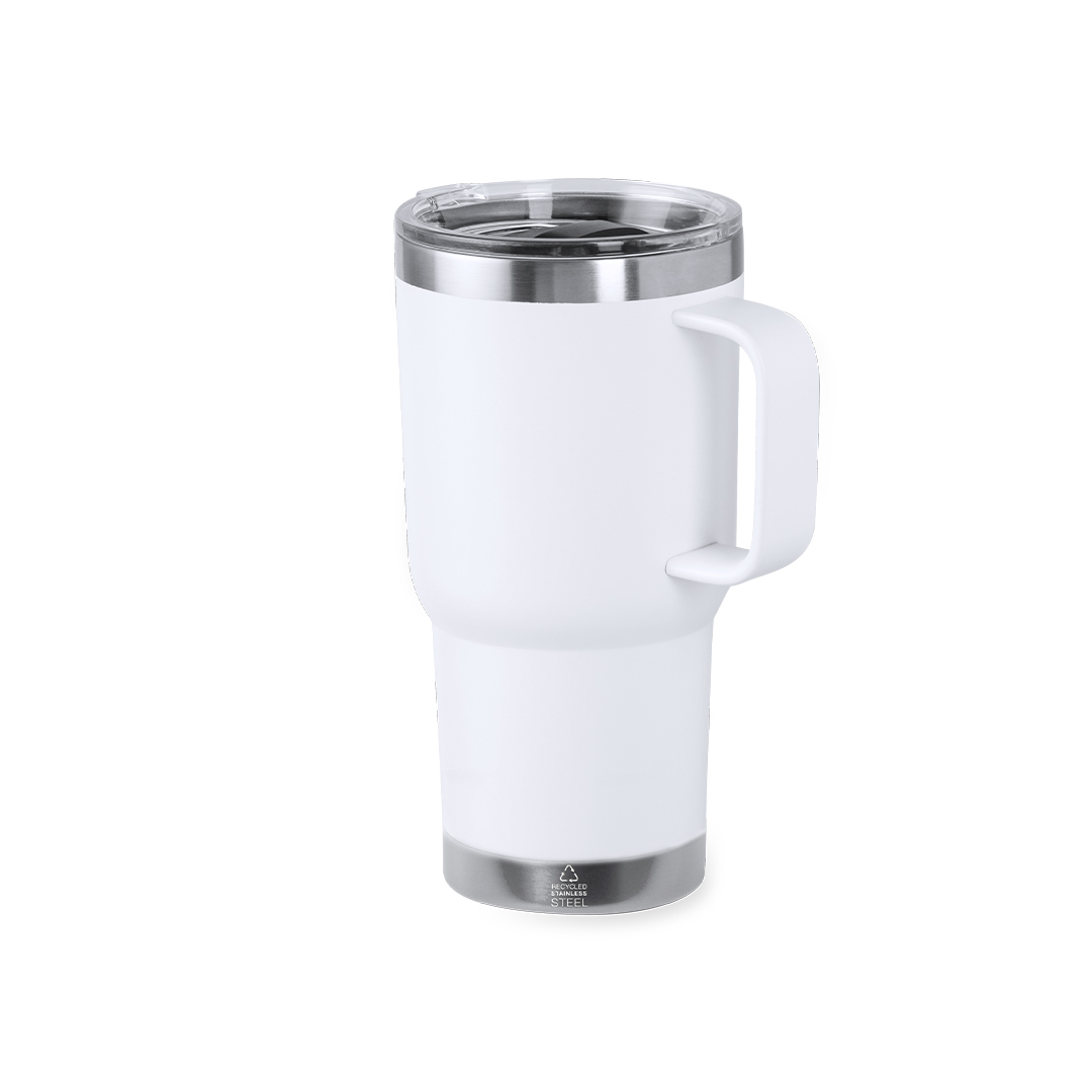 Caneca térmica 600 mL em inox reciclado com pega Paster