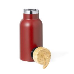 Garrafa térmica 350 mL com tampa em bambu Flazer – foto 3