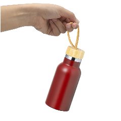 Garrafa térmica 350 mL com tampa em bambu Flazer – foto 4