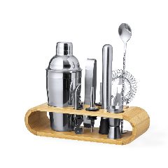 Conjunto de cocktail em aço inox com base de bambu Hunton – foto 2