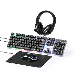 Conjunto gamer com teclado, rato e auscultadores Thrym