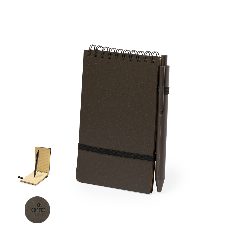 Conjunto de caderno e esferográfica em fibra de café Pacam