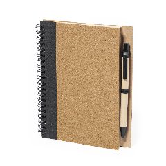 Conjunto de caderno em cortiça e esferográfica Gienah