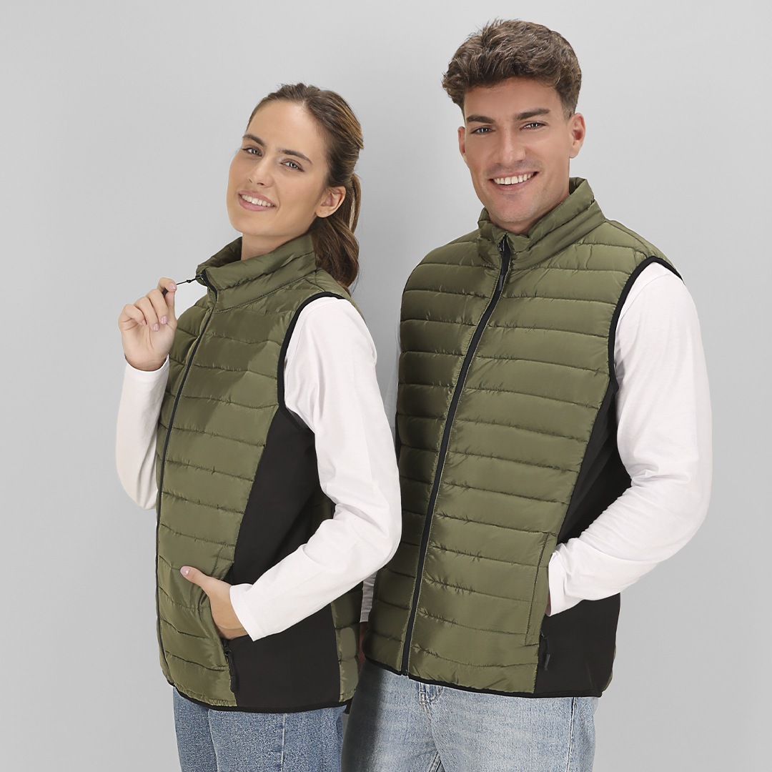 Colete acolchoado com painéis softshell Toret