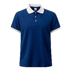 Polo técnico em piqué azul-marinho com gola em contraste Rebon – foto 7