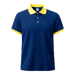 Polo técnico em piqué azul-marinho com gola em contraste Rebon – foto 6
