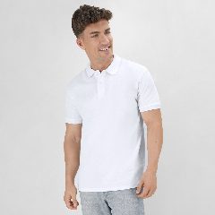 Polo branco em piqué de algodão 220g Koupan