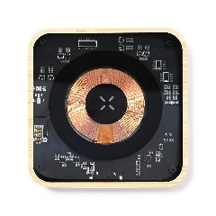 Carregador wireless 15W transparente com base em bambu Gaussian – foto 4