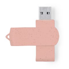 Pen USB 16 GB em palha de trigo com clipe giratório Brounik – foto 3