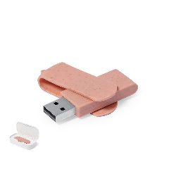 Pen USB 16 GB em palha de trigo com clipe giratório Brounik