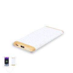 Power bank 5000 mAh em bambu e palha de trigo Coquin