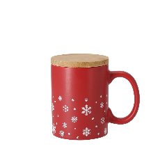 Caneca de Natal 300 mL com tampa em bambu Helogran