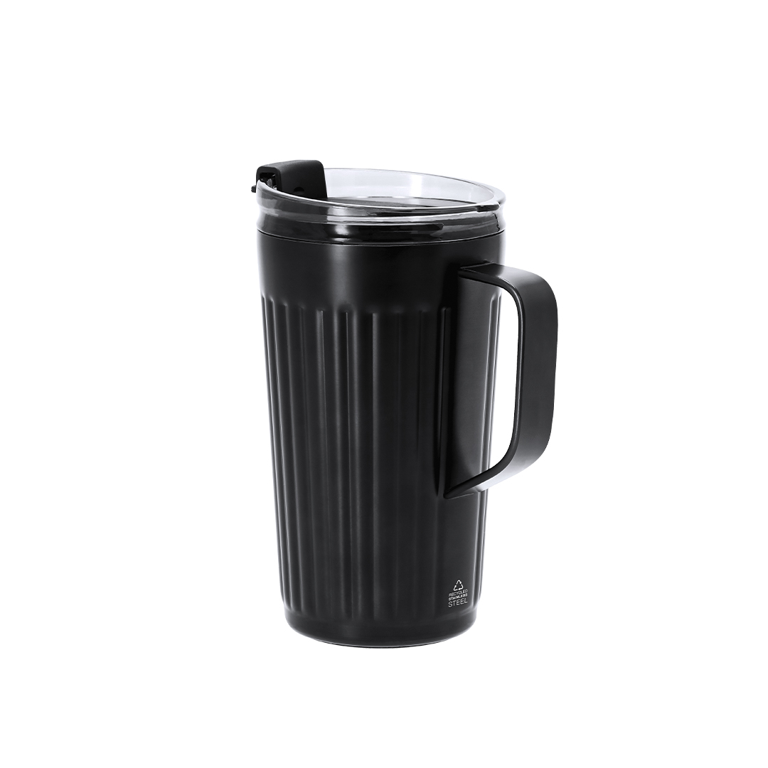 Caneca térmica 350 mL em inox reciclado biselado Korplax
