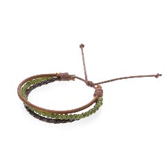 Pulseira em couro com contas de vidro Sonja – foto 2