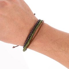 Pulseira em couro com contas de vidro Sonja – foto 3
