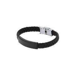 Pulseira em pele sintética com placa inox Mubark – foto 5