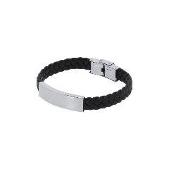 Pulseira em pele sintética com placa inox Mubark – foto 6