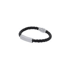 Pulseira em pele sintética com placa inox e fecho magnético Karasef – foto 5