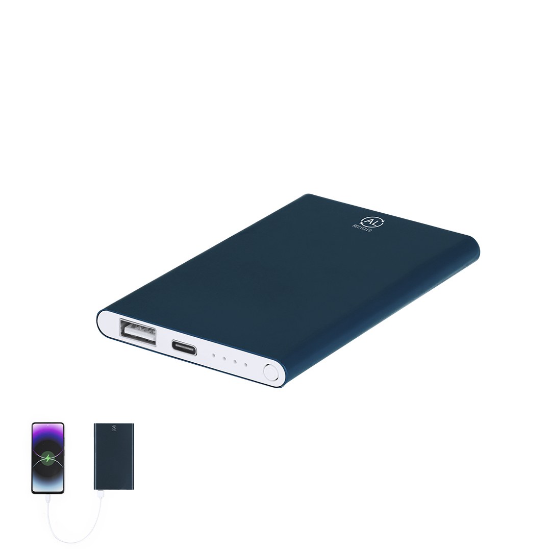 Power bank 4000 mAh em alumínio reciclado Backen