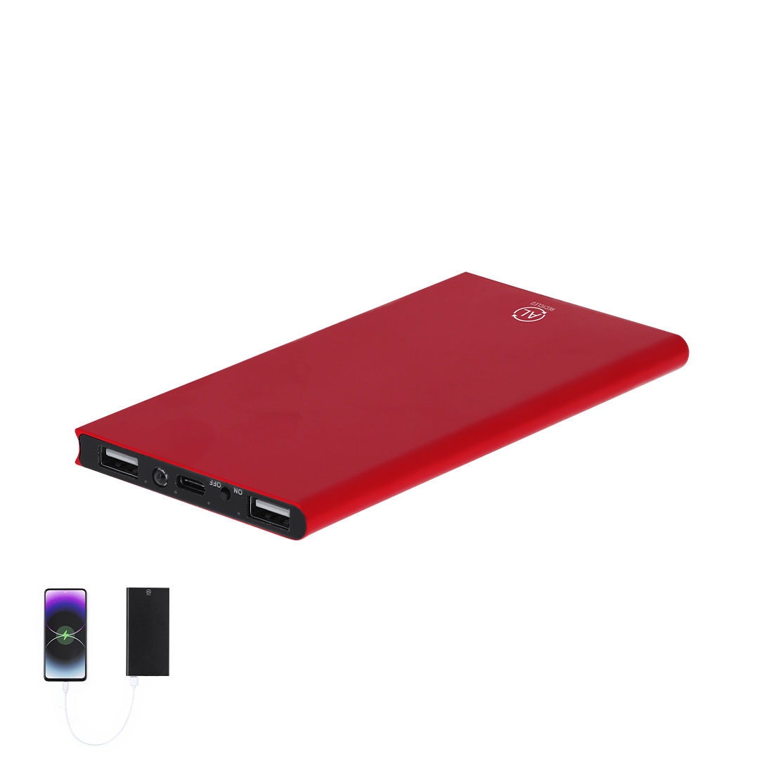 Power bank 8000 mAh em alumínio reciclado com lanterna Barrols