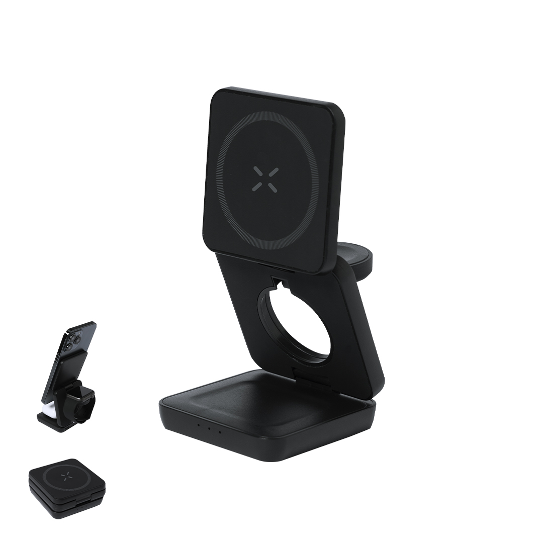 Carregador magnético wireless 15W 4 em 1 dobrável Komal