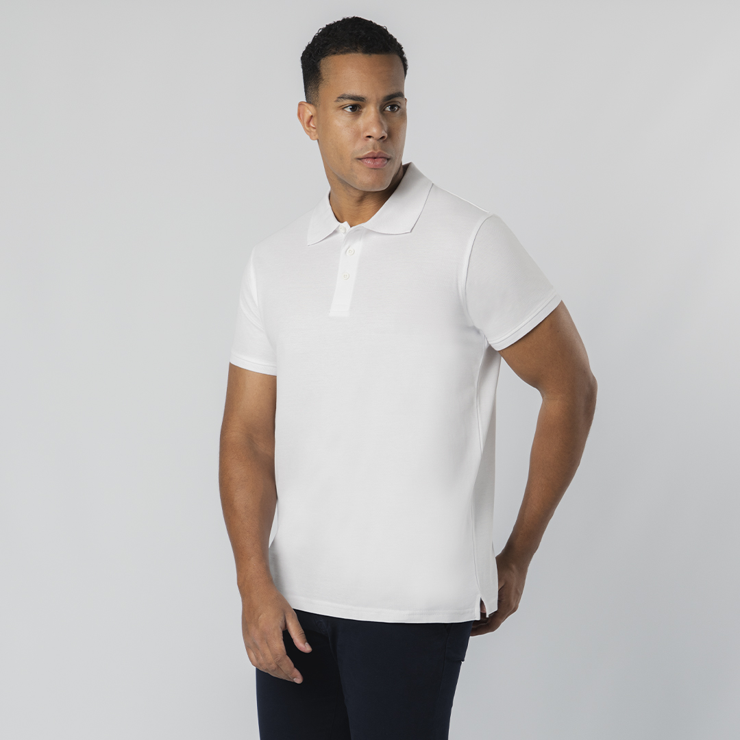 Polo branco unissexo 200g Chaplin