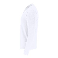 Polo branco unissexo de manga comprida Charlot – foto 2